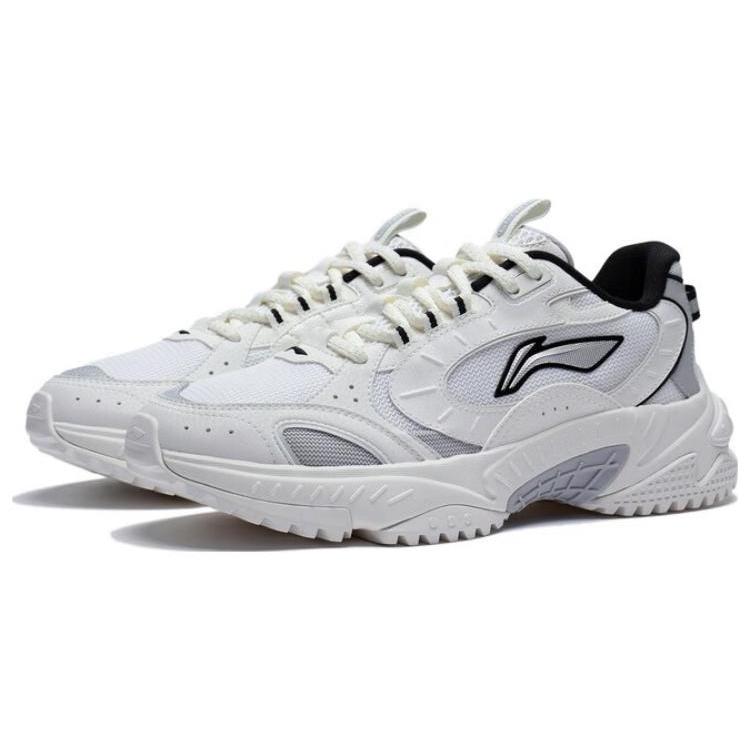 Li Ning Star Wind Slip Resistant, Abrasion Resistant, Breathable Low top Sports Casual Shoes Men's White Black AGCT149-2