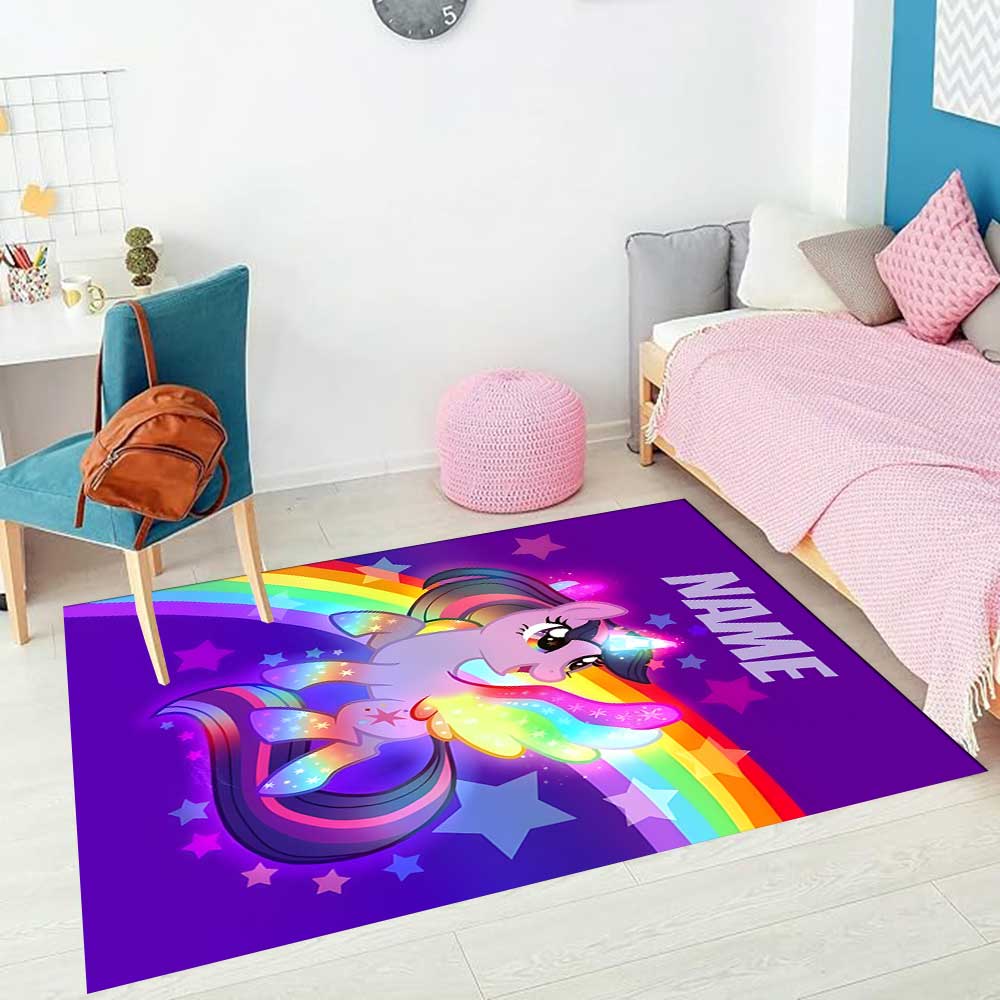 Little Pony (6) Customize your name rug, office chair cushion, home bedroom living room gift.