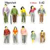 1/6/11/11pcs 1:11/1:11 Scale Model Building People Mixed Color Multistyles Train Scenery Passengers Assorted Poses