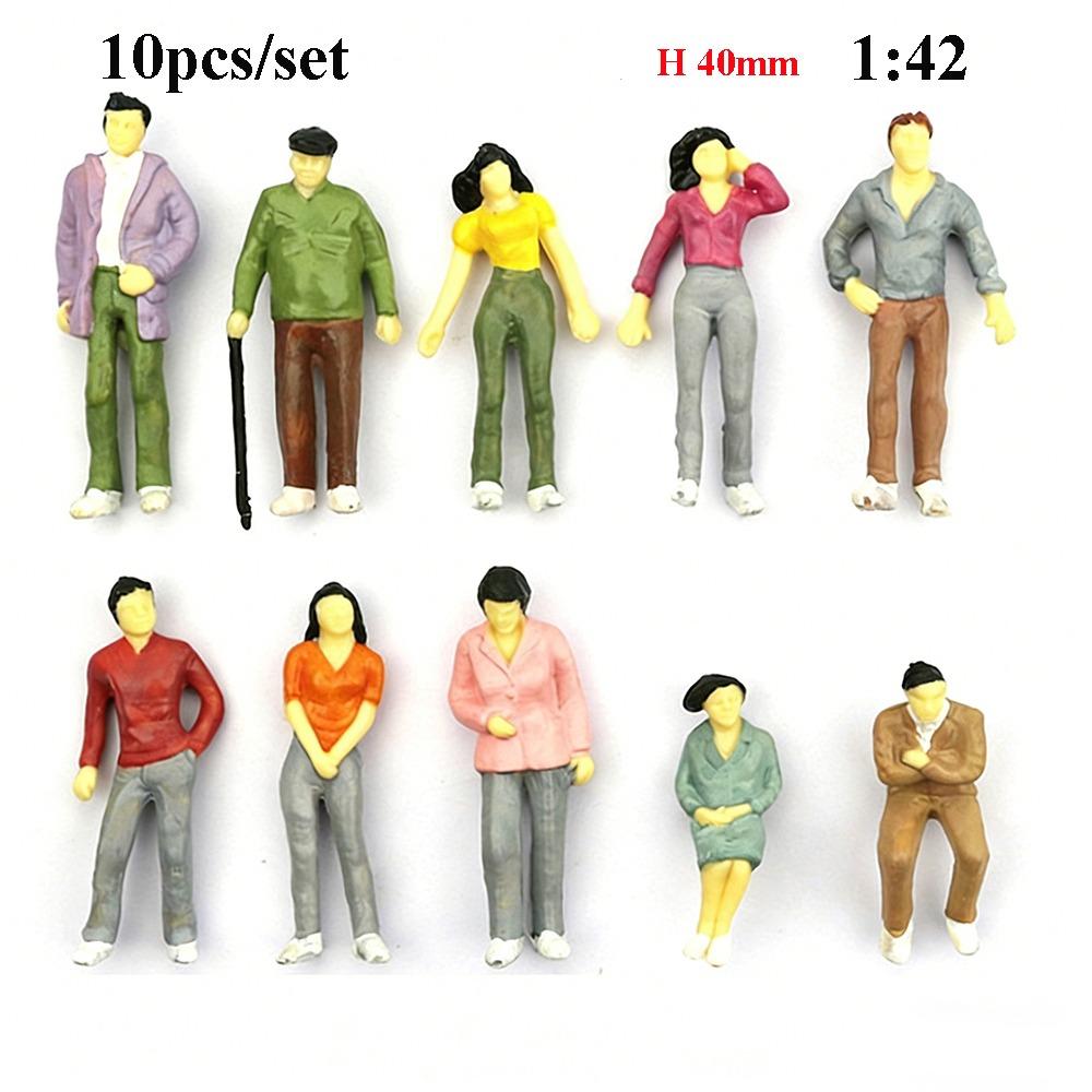 1/6/11/11pcs 1:11/1:11 Scale Model Building People Mixed Color Multistyles Train Scenery Passengers Assorted Poses