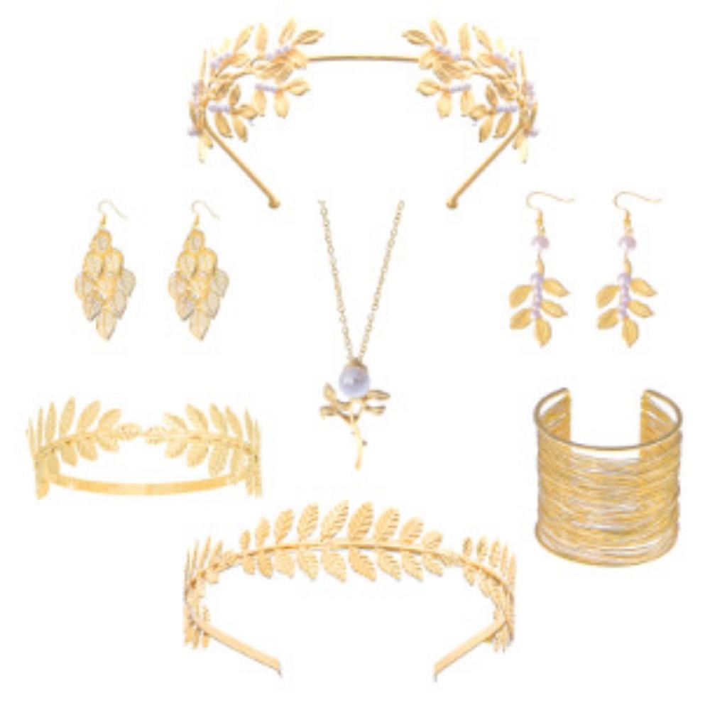 Hair Accessories Fashion Personality Gold Leaf Pearl Headband