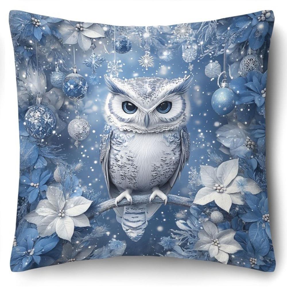 

Snowy Owl Dreamy PillowcasesBedroom Living Room Sofa Home Decor Polyester Cushion Cover with Zipper 24x24Inch