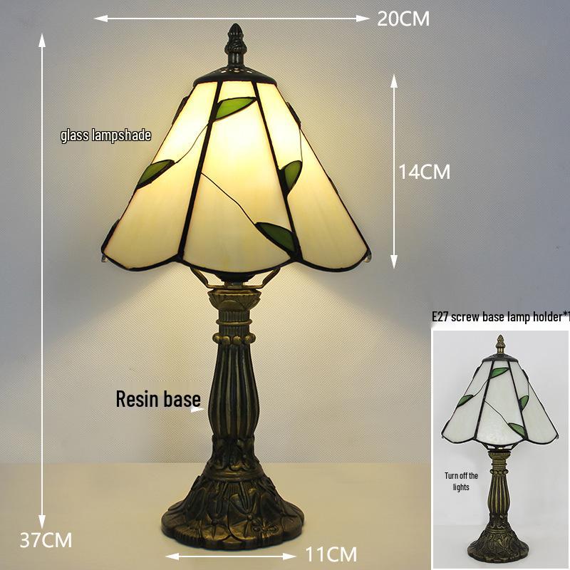 Tiffany Vintage Stained Glass Table Lamp for Bedside or Cafe