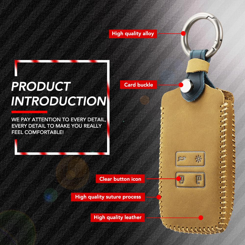 För Renault Captur 2022 Lädernyckelhållare till Renault Clio Megane Arkana Arcan Kadjar Zoe Espace 5 Smart Key Bilväska