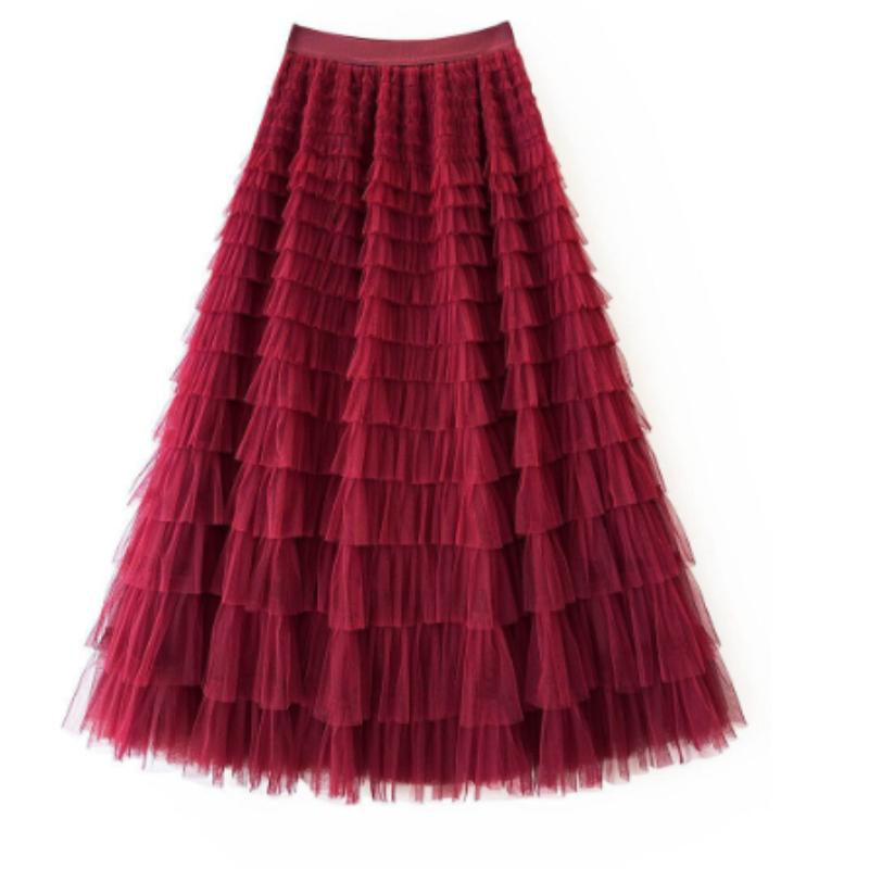 Casual Fluffy Multilayer Ruffles Tulle Skirt - Spring & Summer Women's Clothing