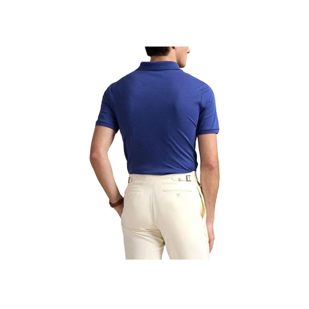 Polo Ralph Lauren Embroidered Logo Solid Color Short Sleeve Polo Shirt Men Tops Blue 710704319-164