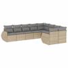 Vidaxl 9-Cz. Garden Furniture Set With Cushions, Beige, Poly Rattan
