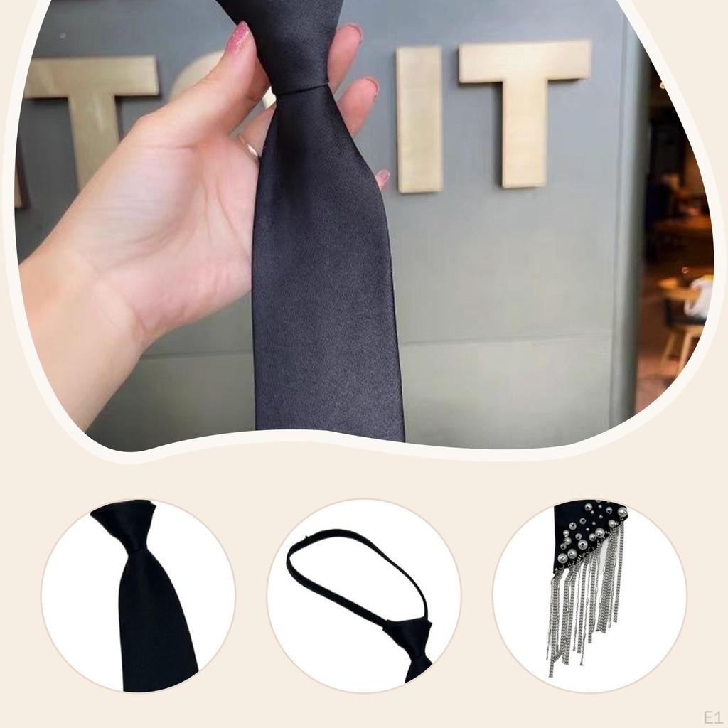 Cravate pour femme pré-nouée Polyvalente Tendance, Pratique, Pompon Premium Perles