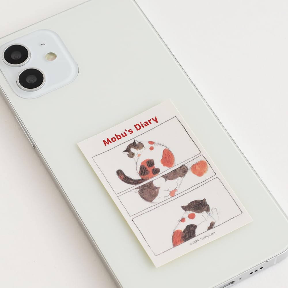 Overglad Mobu the Calico Cat Wants to Earn Cat Food Diary Gift Tin Set Pink Mobu's MBB-050