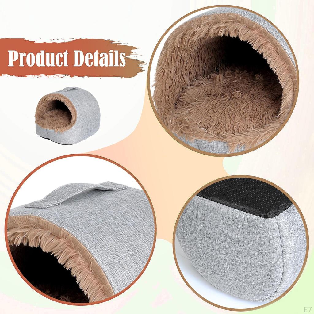 Cat Bed Cave House Enclosed with Portable Handle, Warm, Soft, Anti Slip Comfortable Pet Supplies