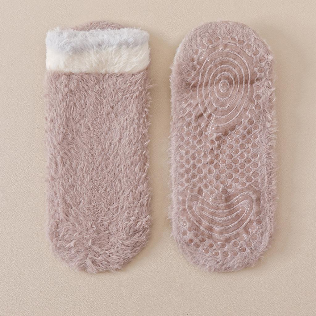 Women's Thick Warm Non- Sleep Socks for Indoor Home, Color Block, Non-Shedding
