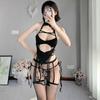 New pure desire retro Hanfu sexy cheongsam women's sexy underwear lace perspective hollow one-piece uniform set
