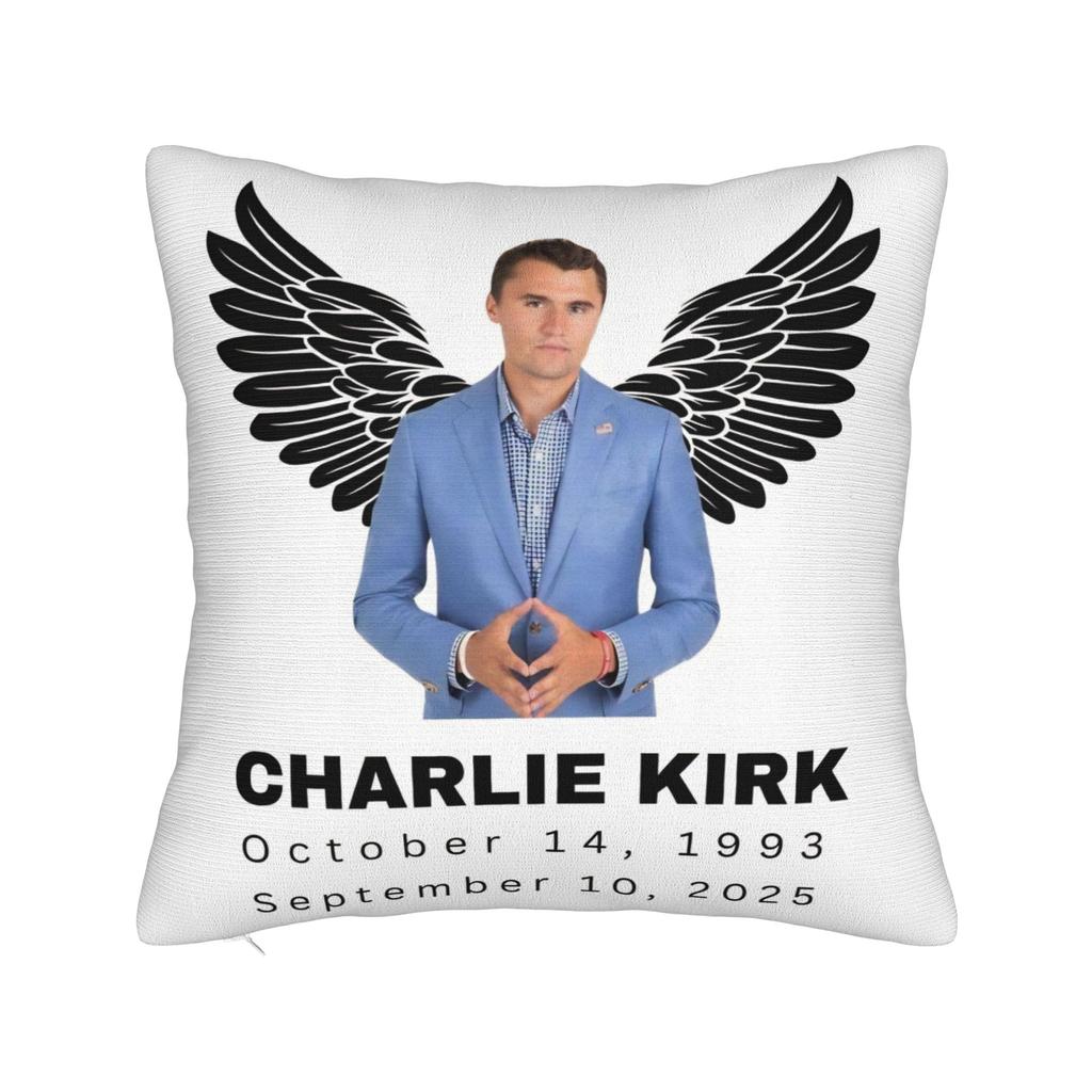 Charlie Kirk Bold Patriotic Stars Pillow Case Novelty Pillow Cover Custom Pillowcases For Office Car Home Decor