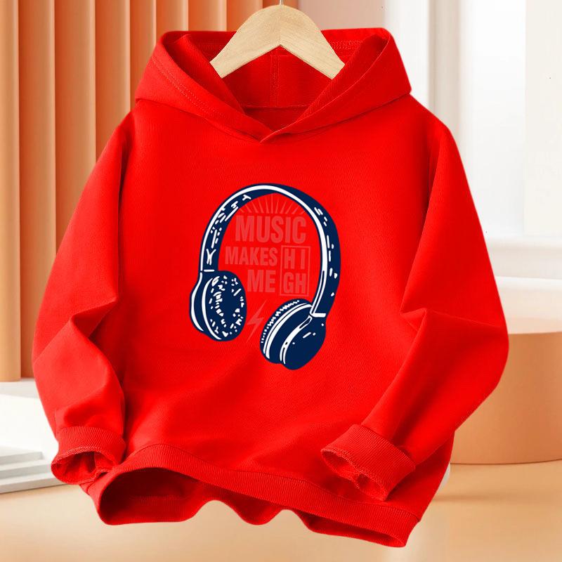 Gamer Gift Headset Kids Long Sleeve Hoodies Cool Spring Pullover Sweatshirts Boys Sportswears