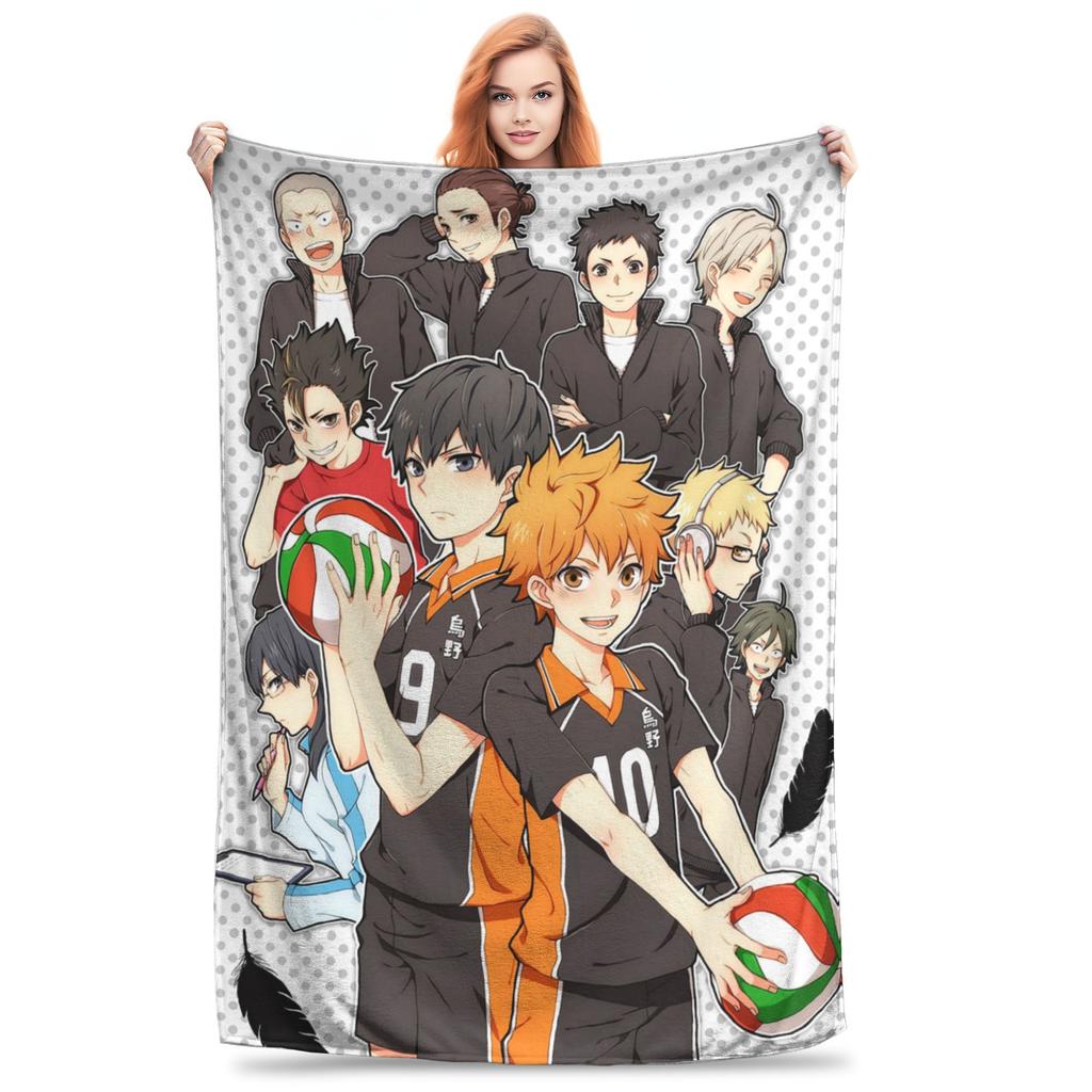 Hinata Shoyo Haikyuu  Knitted Blankets  Fleece Throw Blanket Summer Air Conditioning Printed Soft Warm Bedspreads,