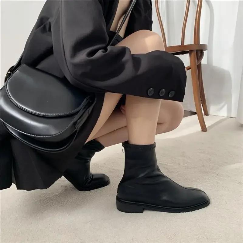 Female Short Shoes Elegant With Medium Heels Women's Ankle Boots Autumn New In Booties Winter 2024 Trend Pu Fashion Spring Sale