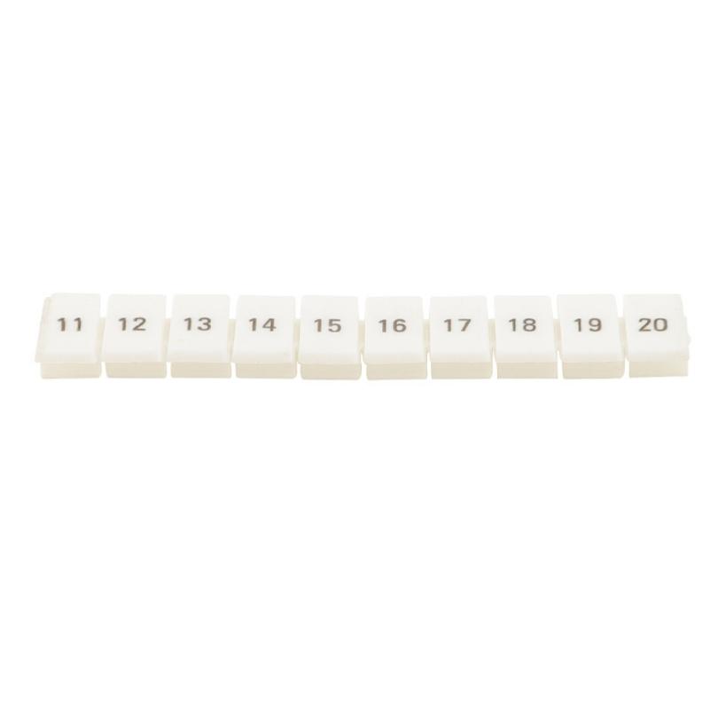 ZB5 DIN Rail Terminal Block Marking Label, White Nylon Numbered Tag for Electrical Circuit Wiring Identification