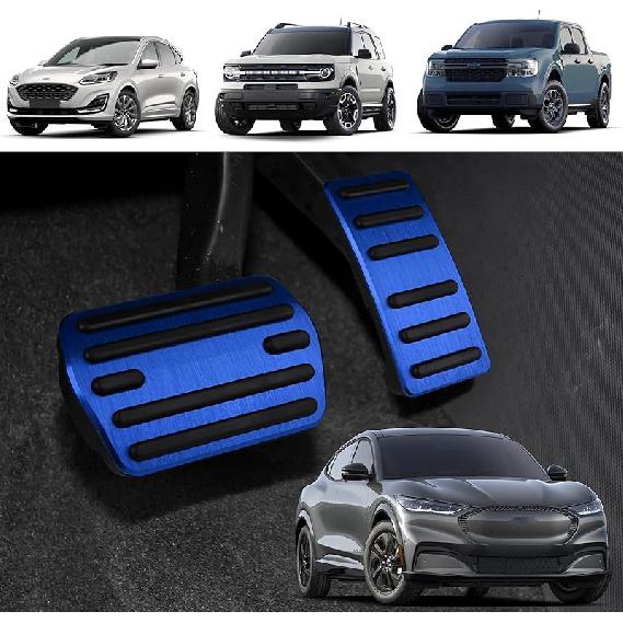 2Pcs Compatible With Ford Maverick Escape Bronco Sport Mustang Mach E 2025 2024    Accessories Car Pedals Foot Pedal Covers -Red