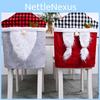 Festliche Weihnachts-Stuhlhussen mit gemütlichem Karomuster und Wald-Design für die Feiertagsdekoration
