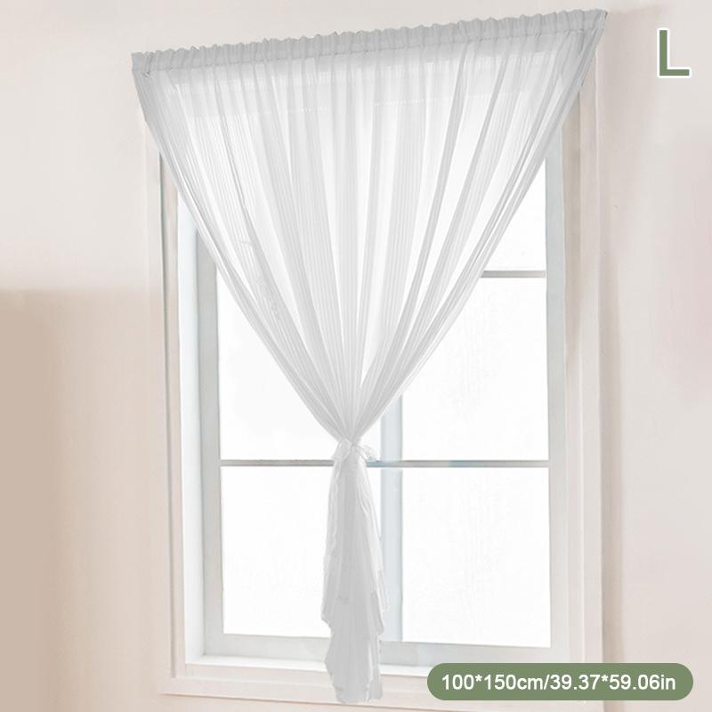 Adhesive Curtain No Punching Installation Balcony White Self-Adhesive Gauze Bedroom Bay Window Semi-Blackout Curtain