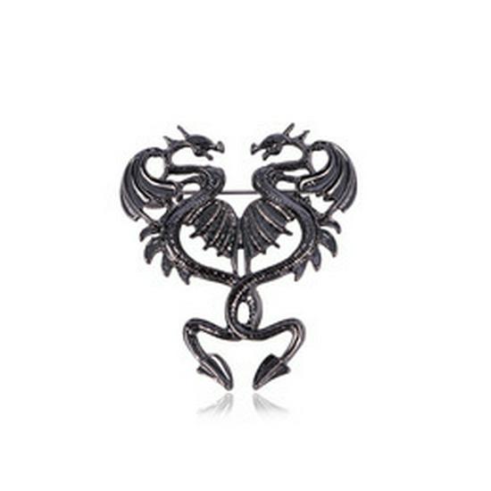Retro Drip Oil Cartoon Dragon Brooch - Men's Suit Pin Accessory