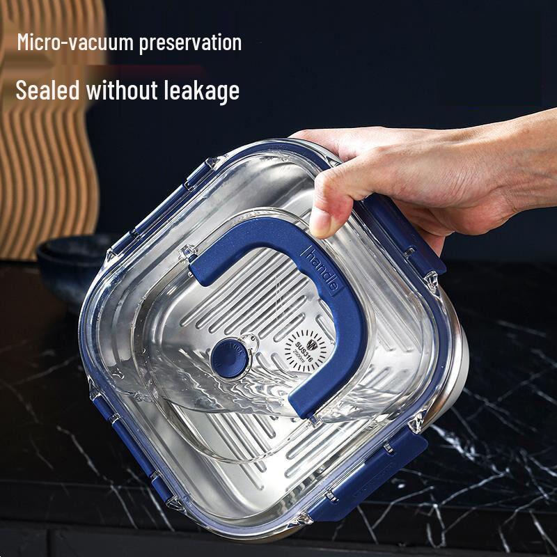 New 316 Stainless Steel Bento Box with Lid - Thickened, Enlarged, and Sealed for Fresh-Keeping and Refrigerator Storage