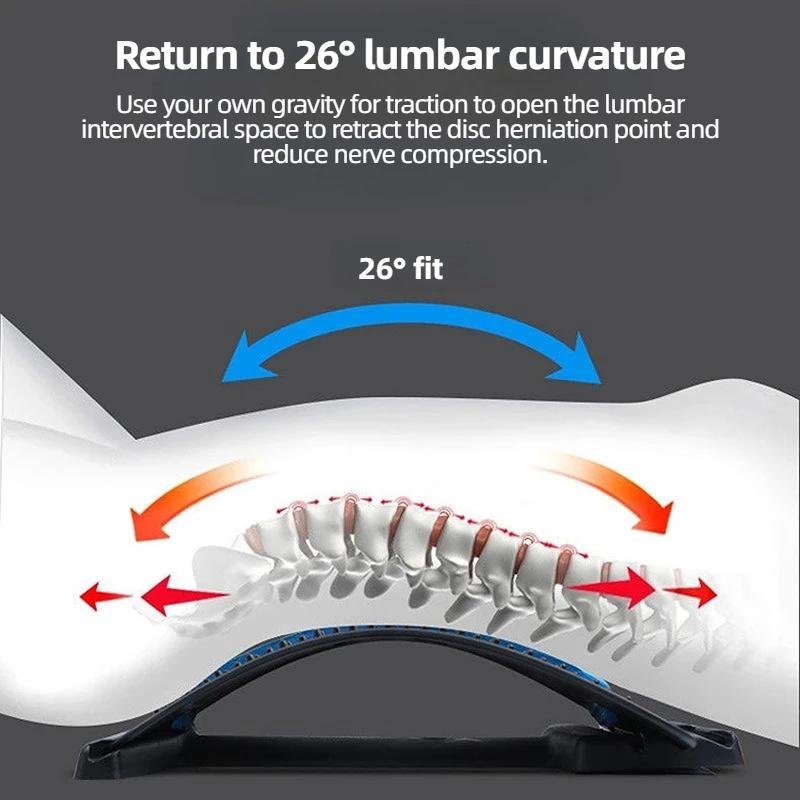 Back Massager Stretch Lumbar Support Relaxation Spine Pain Relief Vertebral Relaxer Stretches The Lower Traction Corrects Waist