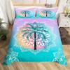 Starfish Duvet Cover, Boho Mandala Flower Bedding Set for Boys Girls,Ocean Animal Comforter Cover, Exotic Geometric Quilt Cover