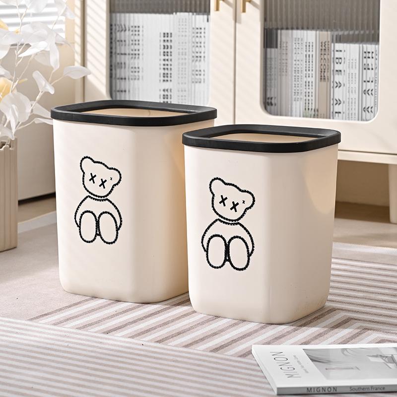 Large Capacity Thickened Trash Can with Pressure Ring for Bathroom, Toilet, Living Room, and Kitchen