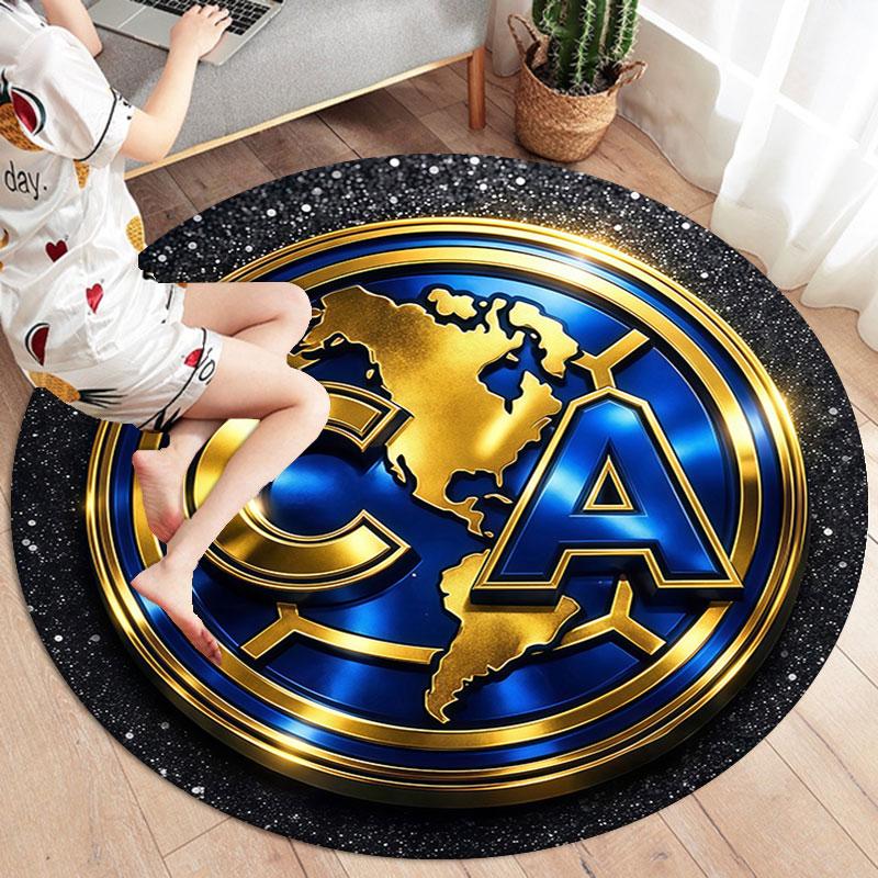 Club America Round Area Rug,Carpet Rug for Living Room Bedroom Sofa Playroom Decor,Non-slip Floor Mat