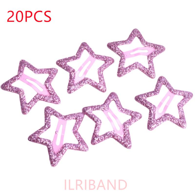 20pcs/lot 3CM Mini Star Hair Clip Kids Glitter Metal Hair Clips Barrettes Hairpins Girls Hair Accessories Headwear Styling Tools
