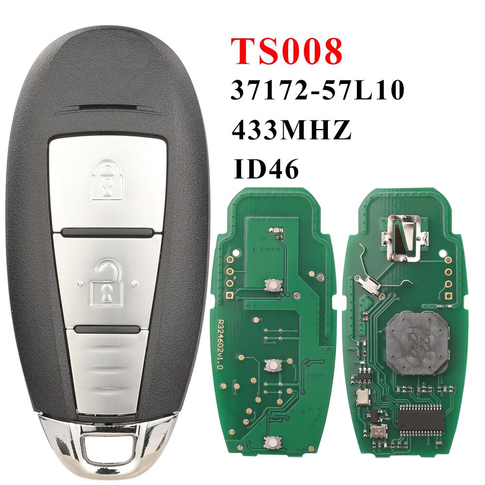 jingyuqin TS008 Smart Car Key For Suzuki Swift Kizashi 2010-2018 2/3Button Remote 433MHz PCF7952 ID46 37172-71L10 /57L11 No