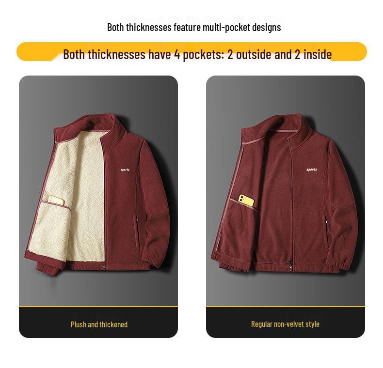Men's Fleece Climbing Jacket - Middle-aged Dad's Lambswool Cardigan
