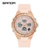 Sanda Men's Multifunctional Dual Display Luminous Waterproof Sports Watch for Teens