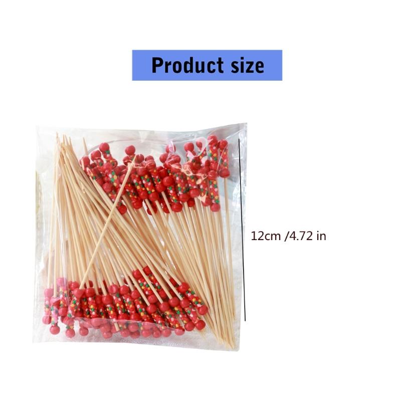 Pack Of 100 User Friendly Bamboos Skewers Camping Utensils For Cocktails Fruit Decorations Wedding Parties Supplies