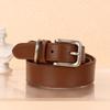 Meier First layer cowhide green black brown girdle genuine leather pebbled belt wide belt
