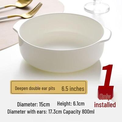 ZISIZ Bone China Deep Plate with Handles
