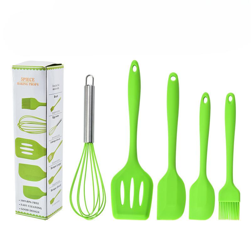 Silicone Kitchenware All-inclusive Five-piece Set Baking Five-piece Set Kitchenware Full Set Shovel Silicone Shovel Oil Brush Egg Beater