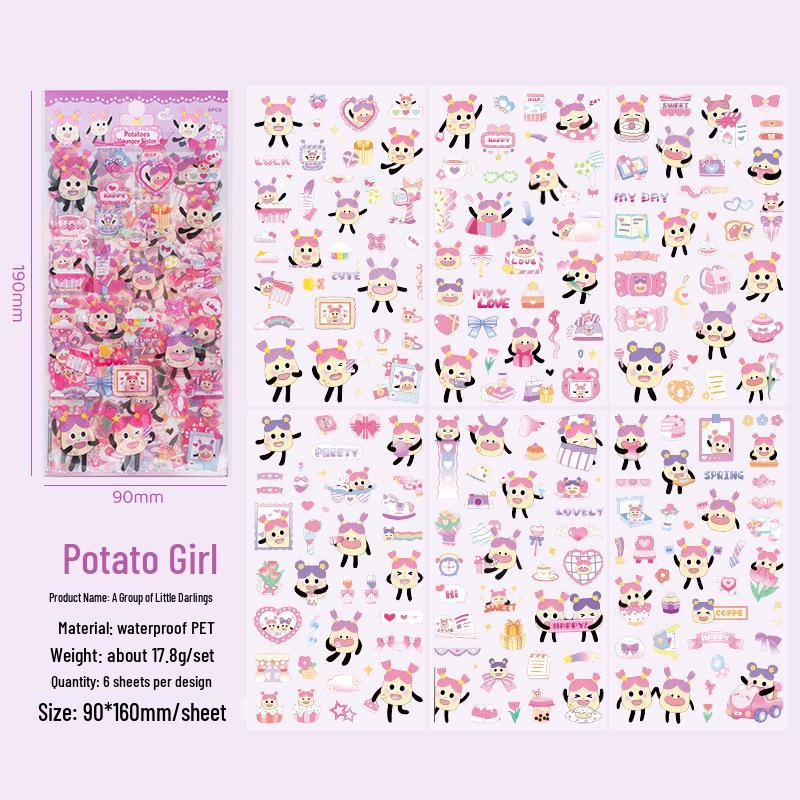 Adorable Waterproof PET Cartoon Planner Stickers for Kids - DIY Die-Cut Sticker Pack