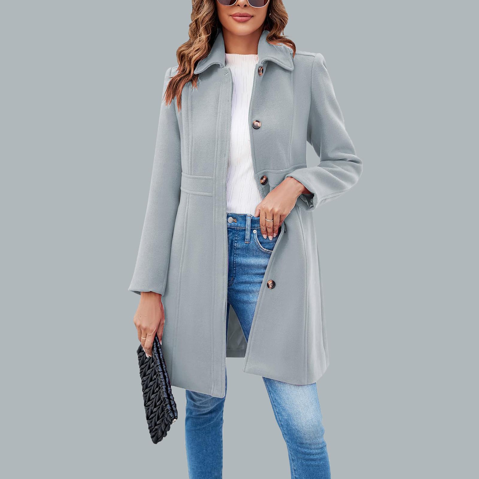 

Модные тренчи для женщин, длинные тренчи, тонкие классические однотонные пальто L серый