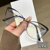 Metal Frame Glasses Women Anti Blue Light Cat Eye Eyewear Type Non-prescription Decorative Flat Glasses Lunettes De Soleil Homme