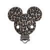 3 Stück 38x50mm Leopard Herzform Silikon Schnullerclip DIY Baby Zahnen Beißring Halskette Perlenwerkzeug Pflege Geschenk Zubehör