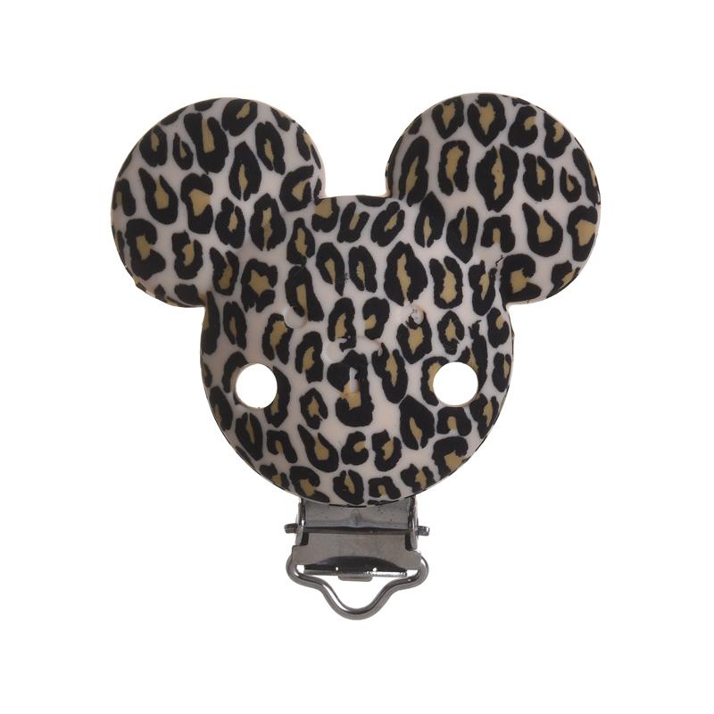3 Stück 38x50mm Leopard Herzform Silikon Schnullerclip DIY Baby Zahnen Beißring Halskette Perlenwerkzeug Pflege Geschenk Zubehör