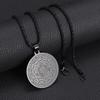 Modern Christian Inspired Pendant Necklace With Mystical Coin Design Sturdy Stainless Steel Chain Spiritual Jewelry Gift