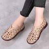 Summer Breathable Hollow Mother Sandals Women's Flat Bottomed Round Head Soft Bottom Large Women's Hole Shoes