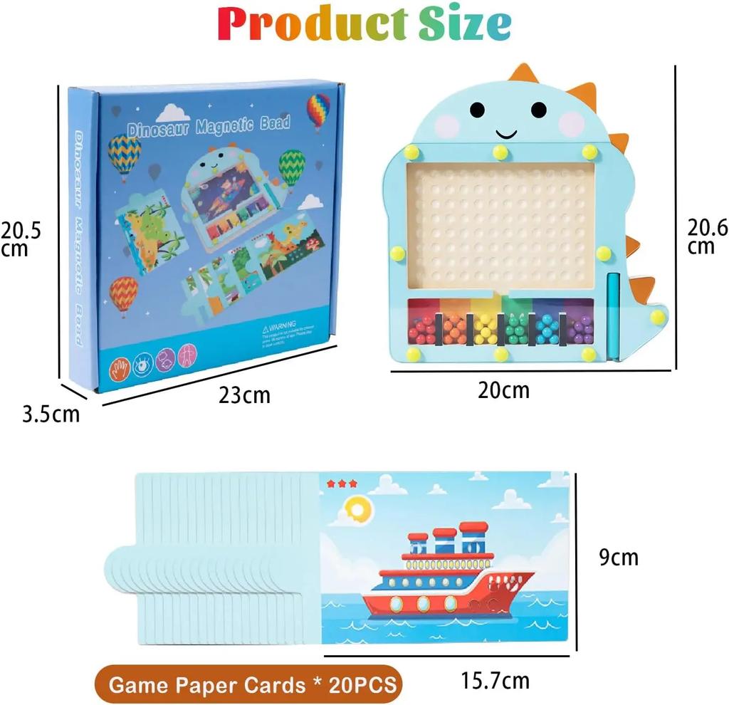 Magnetic Color Montessori Wooden Educational Sorting Toys Magnetic Bead Maze Drawing Board Early Learning Activities