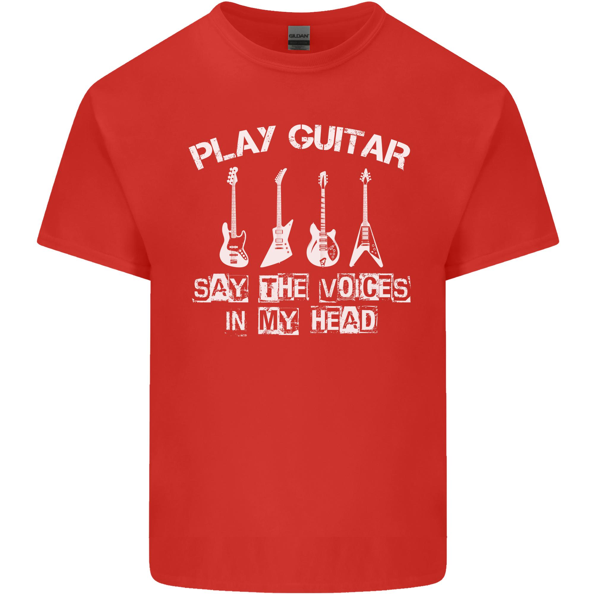 Play Guitar Say Voices in My Head Guitarist Unisexs Light Cotton TShirt S