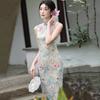 Long Sleeveless Cheongsam Dress Women 2026 Modern Chinese Style Daily Wear Vintage Elegant Fit