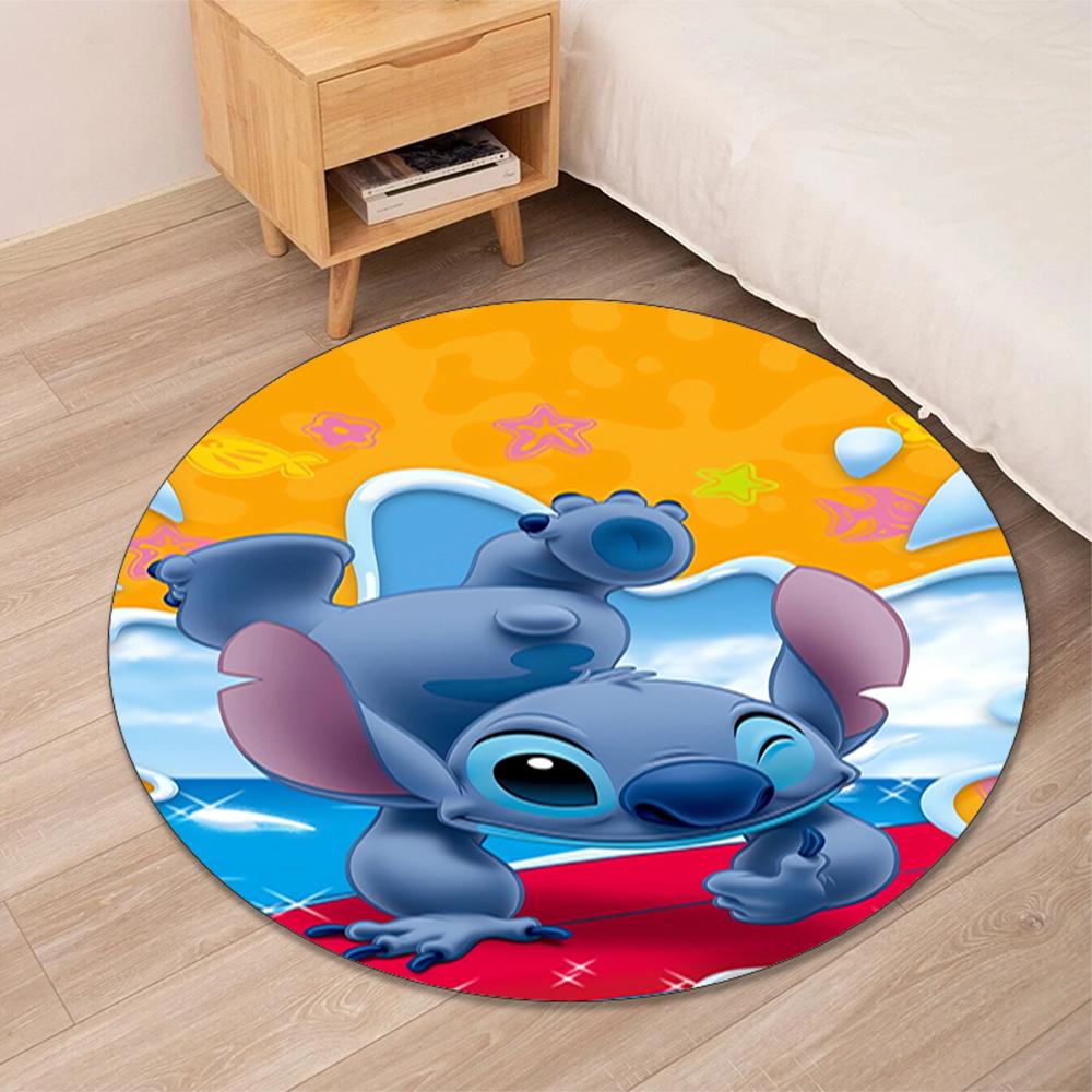 Stitch Printed Round Rug Carpet Chair Rug Area Rug Entryway Doormats,for Office Chair Living Room Bedroom Kitchen Room.