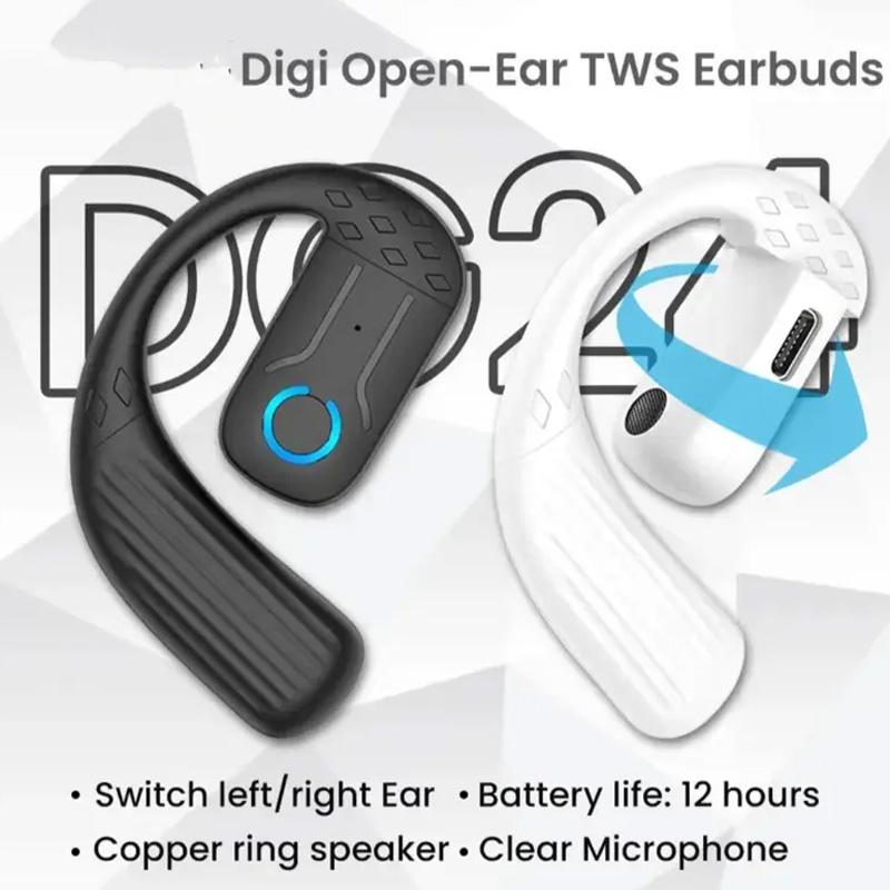 Wireless Bluetooth 5.4 Earphone 180° Rotation Ear Hook HIFI Stereo With MIC HD Call Open Single Ear Headset For Game Music Sport